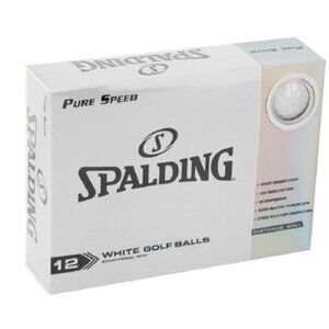 Spalding Pure Speed White Golf Balls Super Reactive Titanium Core 12-Piece NIB